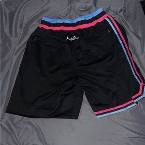 Miami Heat Black Basketball Just Don Shorts
